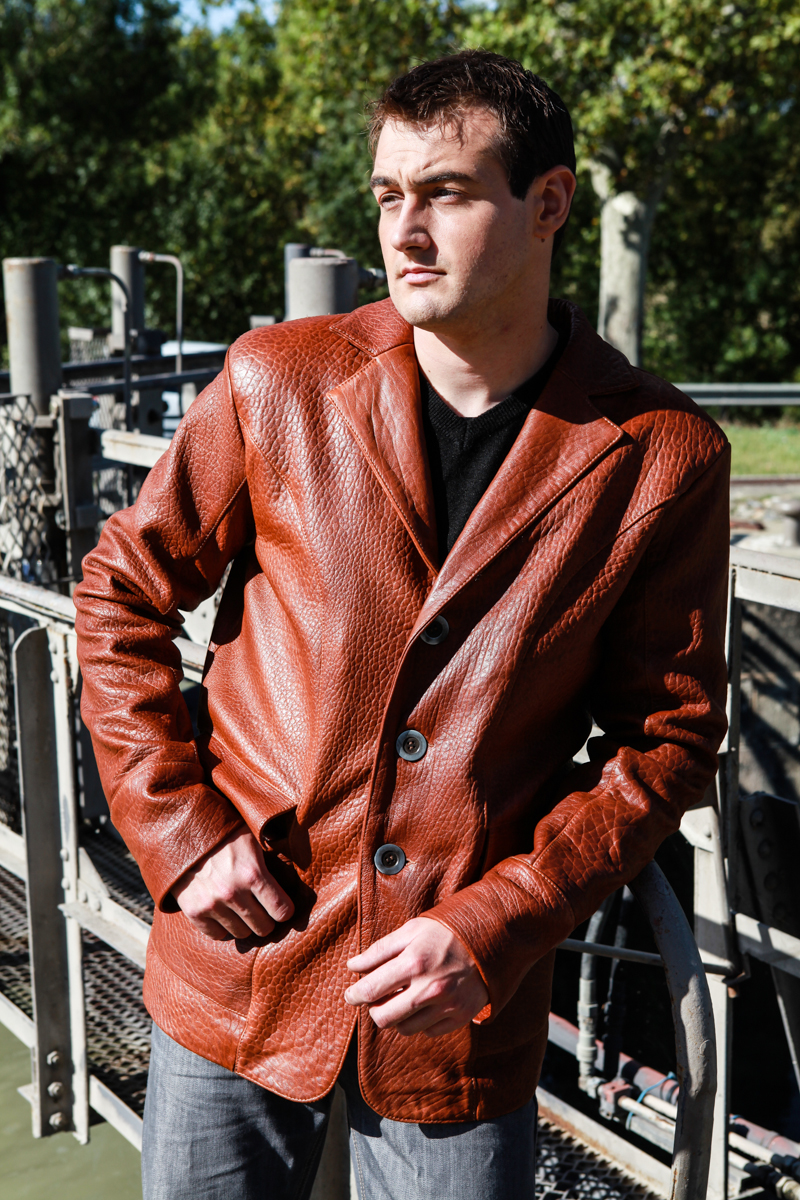 Blazer Cuir D'Agneau Homme Noir - 2 Boutons - Taille XS à 5XL - Neuf Avec Étiquettes